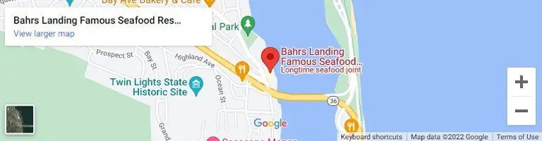 A map of the location of bahrs landing